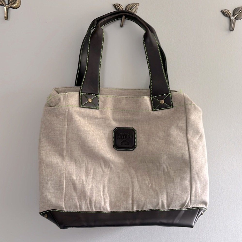 🩵5/$25🩵 Patrón Tequila large linen tote bag w removable insulated pouch
